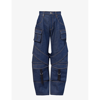 Eb Denim Womens Rinse Frederic Cargo-pocket Straight-leg Jeans In Rinse