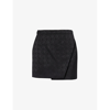 MARINE SERRE MARINE SERRE WOMEN'S BLACK DIAMOND-PATTERN MID-RISE STRETCH-WOVEN MINI SKIRT