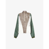 PALM ANGELS PALM ANGELS WOMEN'S LILACBRAND-EMBROIDERED COLOUR-BLOCKED SHELL JACKET