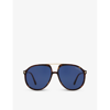 Tom Ford Womens Brown Tr001780 Ft1079 Pilot-frame Acetate Sunglasses In Brown