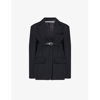Alexander Wang Single-breasted Belted-waist Wool Blazer In Black