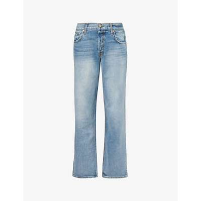 Eb Denim Womens Luca Faded-wash Wide-leg Low-rise Jeans