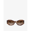 Versace Womens Brown Ve4466u Irregular-frame Injected Sunglasses In Brown