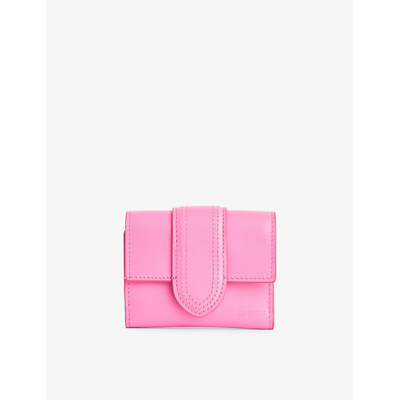 Jacquemus Neon Pink Le Compact Bambino Leather Wallet