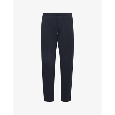 Emporio Armani Mens Blu Navy Relaxed-fit Mid-rise Cotton-blend Jogging Bottoms