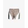 PALM ANGELS BRAND-EMBROIDERED COLOUR-BLOCKED SHELL SHORTS