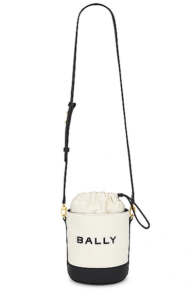 Bally Bar Mini 8 Hour Bag In Natural  Black  & Oro