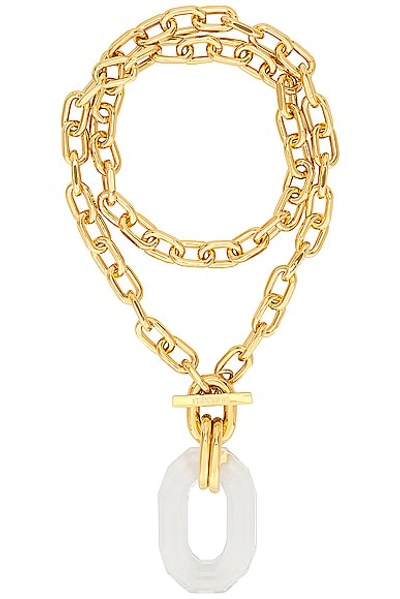 Rabanne Link Necklace In Gold & Transparent