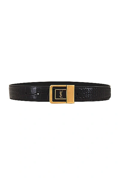 Saint Laurent Female Buckle Belt In Fondente