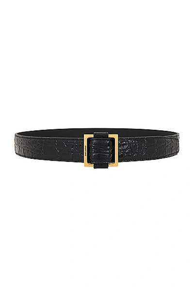 Saint Laurent Square Belt In Nero