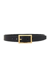 Saint Laurent Rectangle Buckle Belt In Nero