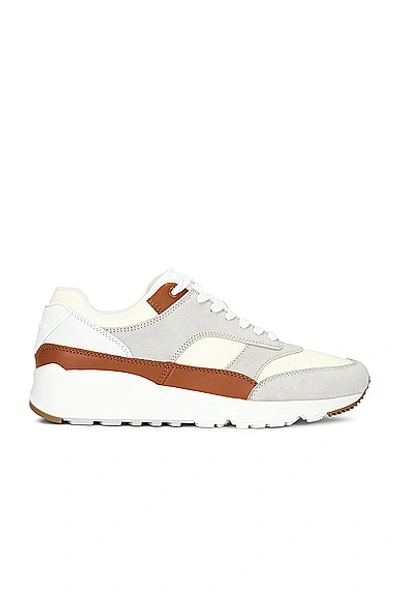 Saint Laurent Bump Rubber-trimmed Shell, Leather And Suede Sneakers In White Air Grey And Honey