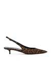 Saint Laurent Cherish Leopard-print Grosgrain Slingback Pumps In Manto Naturale