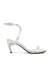 Alexander Mcqueen Rmadillo Metal-bar Sandals In Silver