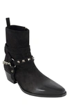 Karl Lagerfeld Paris White Label Suede Zip Boot In Black