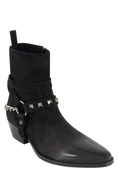 Karl Lagerfeld Paris White Label Suede Zip Boot In Black