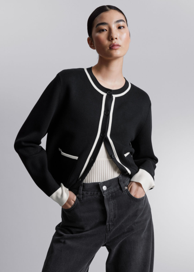 Other Stories Patch Pocket Cardigan In Black