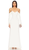Lovers & Friends Dominique Off The Shoulder Gown In 雪白