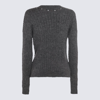 Alessandra Rich Gray Virgin Wool Blend Sweater In Grey