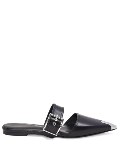 ALEXANDER MCQUEEN ALEXANDER MCQUEEN BUCKLED LEATHER MULES