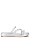 Seychelles Rule The World Womens Faux Leather Criss-cross Slide Sandals In 银色