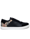 BURBERRY BURBERRY 'STEVIE' BLACK LEATHER SNEAKERS