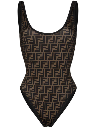 Fendi Rama Swimsuit In Black