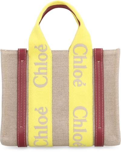 Chloé Small Woody Tote Bag In Multi