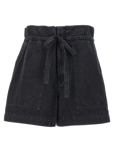 Isabel Marant Étoile Ipolyte High Waist Drawstring Shorts In Black