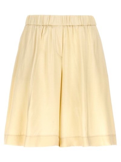 Nude Viscose Bermuda Shorts In Beige