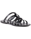 Seychelles Off The Grid Womens Strappy Leather Slide Sandals In Black