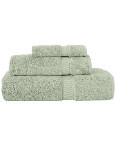 Linum Home Textiles 3pc Turkish Cotton Sinemis Terry Towel Set In Green