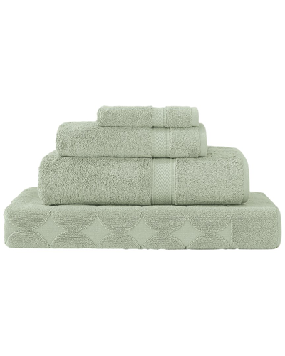 Linum Home Textiles 4pc Turkish Cotton Sinemis Terry Towel Set In Green