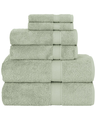 Linum Home Textiles 6pc Turkish Cotton Sinemis Terry Towel Set In Green