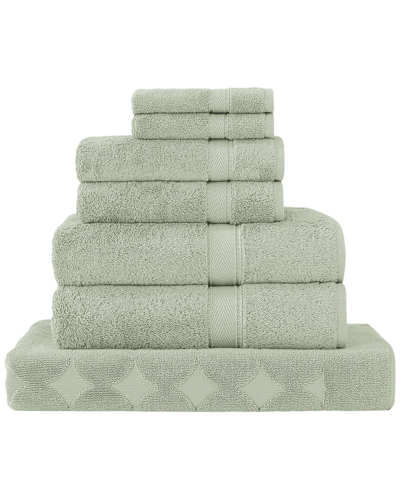 Linum Home Textiles 7pc Turkish Cotton Sinemis Terry Towel Set In Green