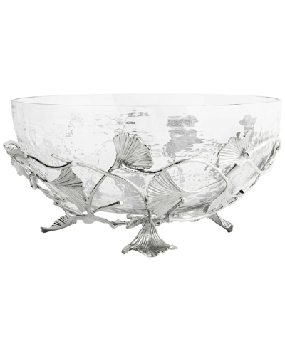Michael Aram Ginkgo Medium Glass Bowl In Metallic
