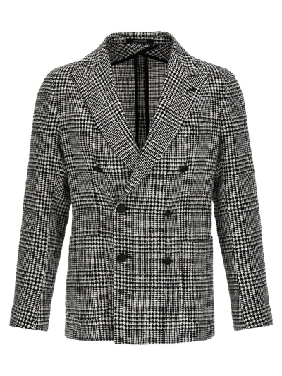 Tagliatore Prince Of Wales Blazer In White