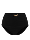 Tory Burch Belted High-waisted Bikini Bottoms In Black