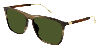 Pre-owned Gucci Original  Sunglasses Gg1269s 003 Havana Frame Green Gradient Lens 58mm