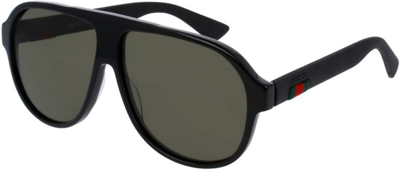 Pre-owned Gucci Original  Sunglasses Gg0009s 001 Black Frame Green Gradient Lens 59mm