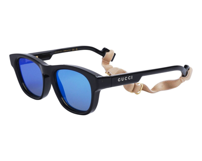 Pre-owned Gucci Original  Sunglasses Gg1238s 002 Black Frame Blue Gradient Lens 53mm