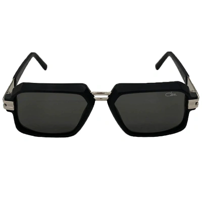 Pre-owned Cazal Sunglasses  6004/3 002 56 17 145 Black Matt Silver Grey Lens 100% Authentic In Gray