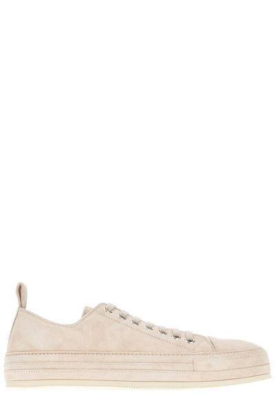 Ann Demeulemeester Gert Leather Low-top Trainers In Natural White