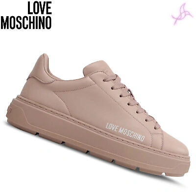 Pre-owned Moschino Sneakers Love  Ja15304g1gia0 Woman Pink 135839 Shoes Original Outlet