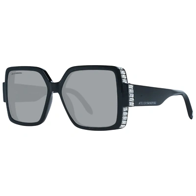 Pre-owned Swarovski Atelier  Black Women Sunglasses In Gray