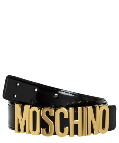 Pre-owned Moschino Belt Men 322z2a803380071555 Black Adjustable Leather