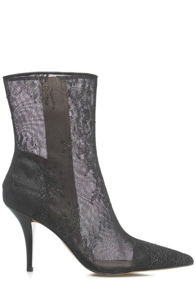 Pinko Lace Ankle Boots In Black
