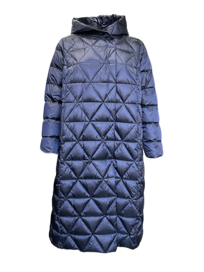 Pre-owned Marina Rinaldi Women's Navy Paniere Quilted Jacket In Blue