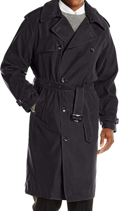 Pre-owned London Fog Men's Iconic Trench Coat In Black