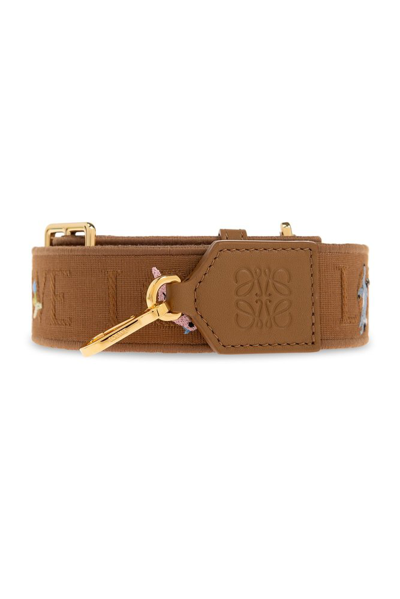 Loewe Lemur Anagram Jacquard Strap In Brown